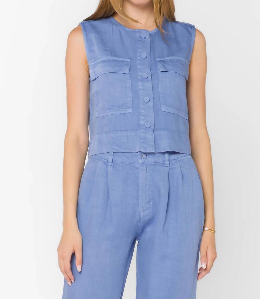 NEW VELVET HEART lozano denim vest in peri sky